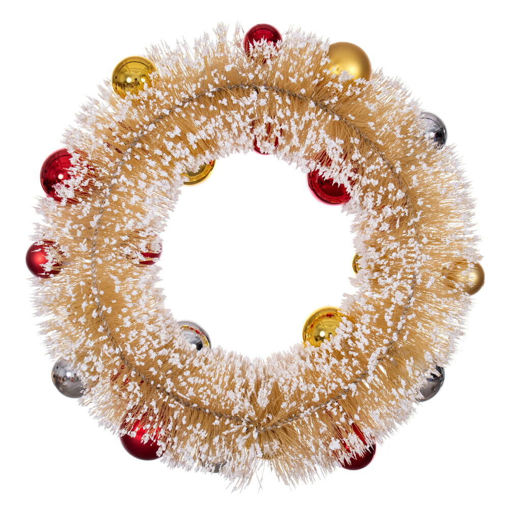 Vickerman 18" Frosted Wreath with Ball Ornaments