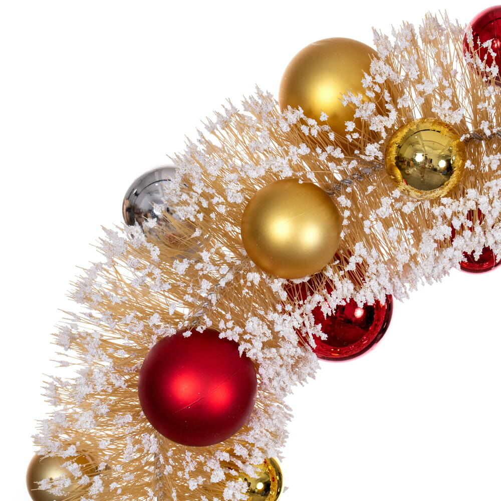 Vickerman 18" Frosted Wreath with Ball Ornaments