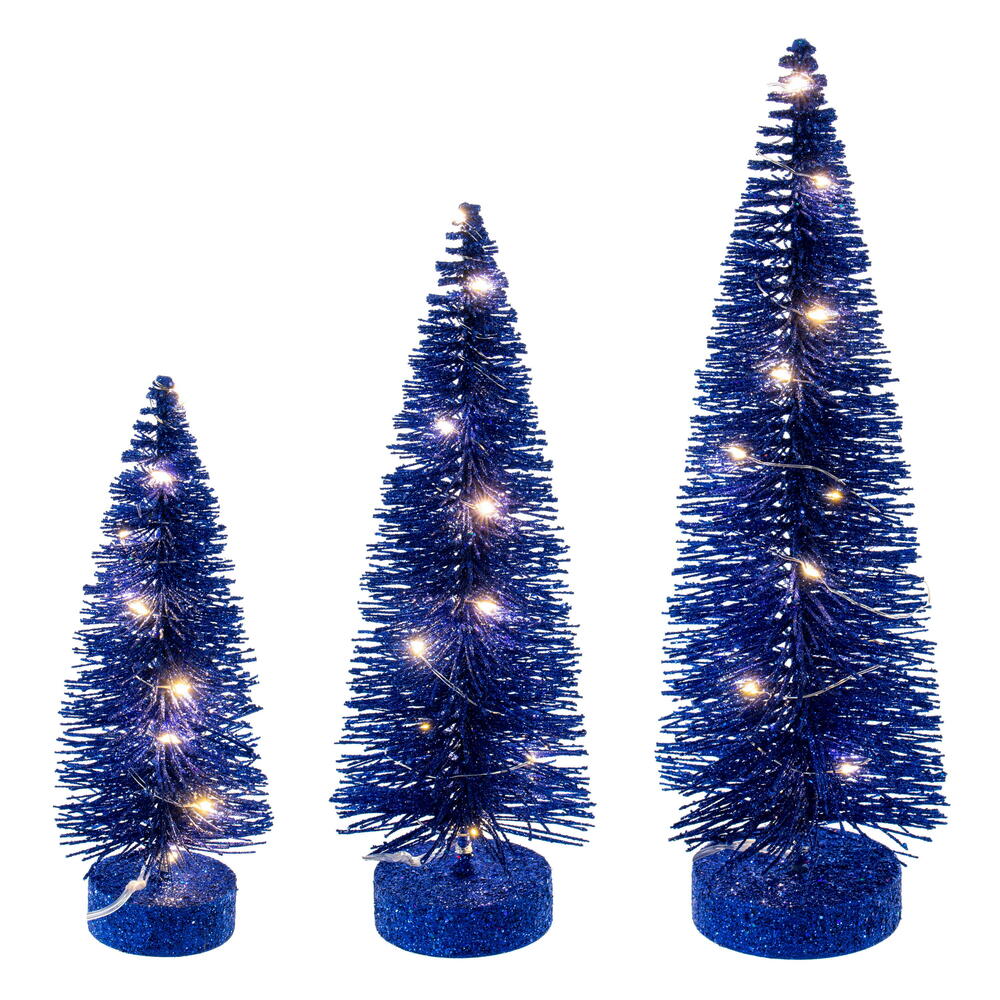 Vickerman Lit Bottle Brush Tree Set