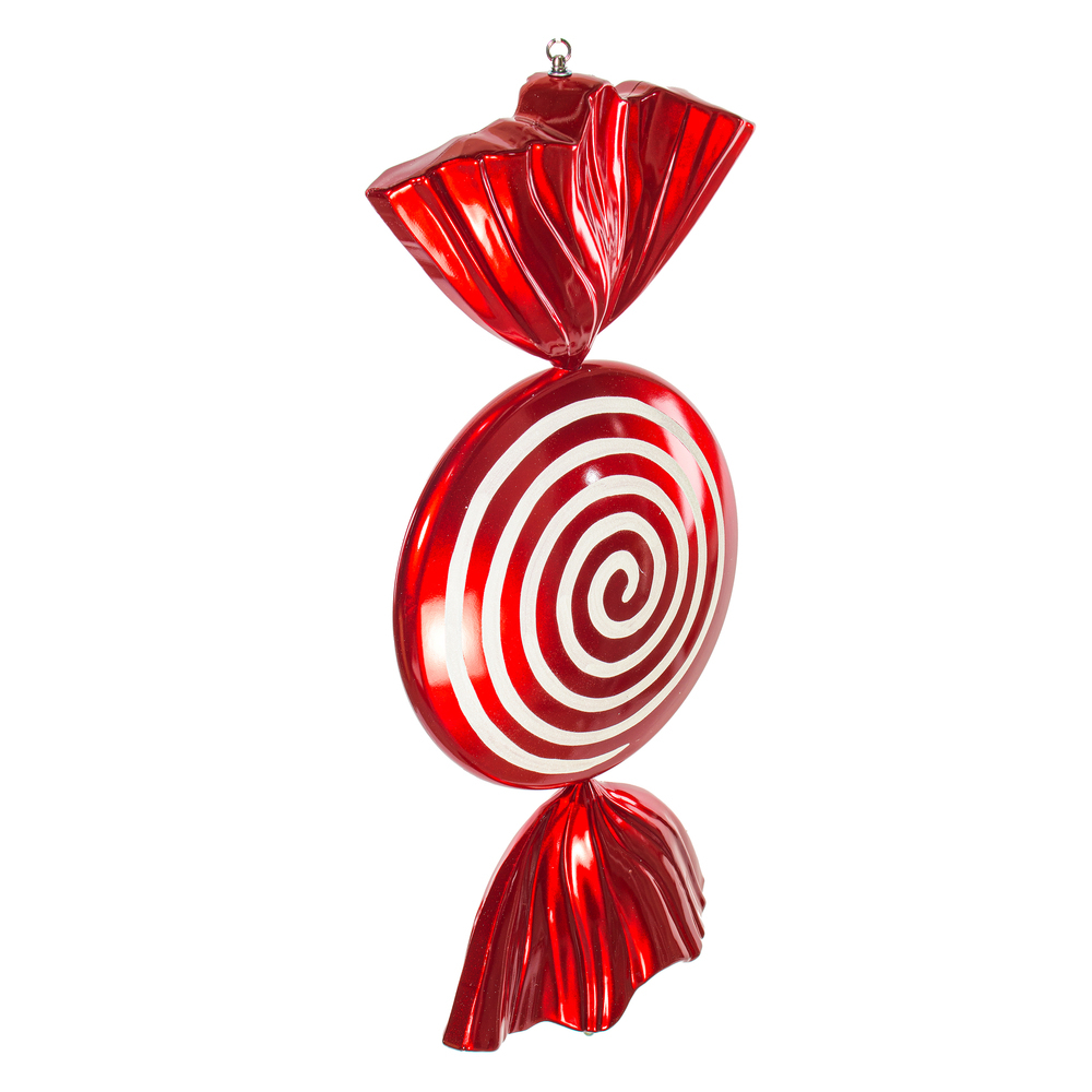 Vickerman Flat Peppermint Candy Christmas Ornament