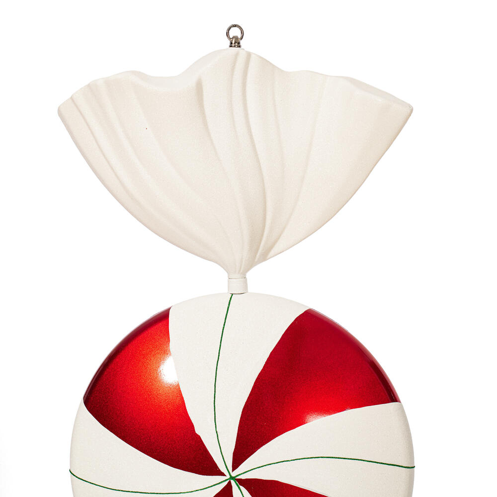 Vickerman Flat Peppermint Candy Christmas Ornament