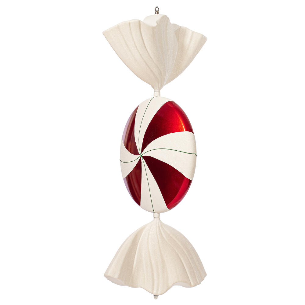 Vickerman Flat Peppermint Candy Christmas Ornament