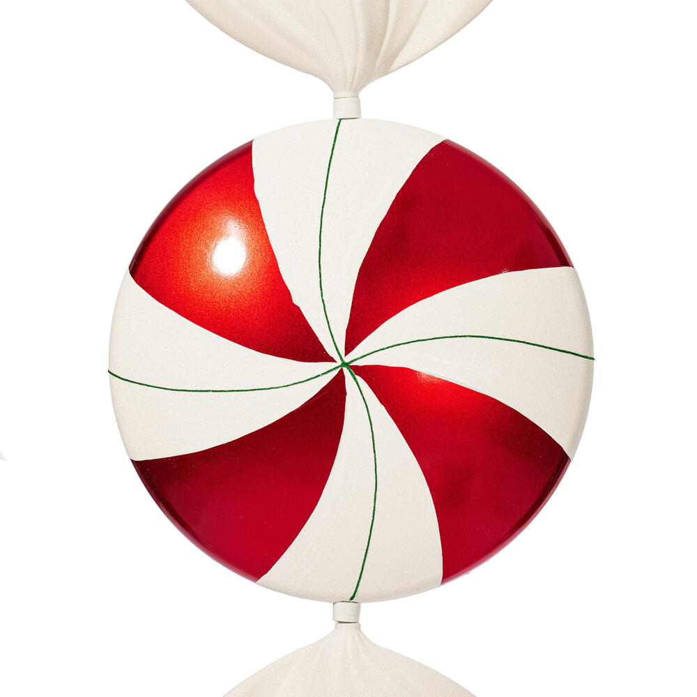 Vickerman Flat Peppermint Candy Christmas Ornament