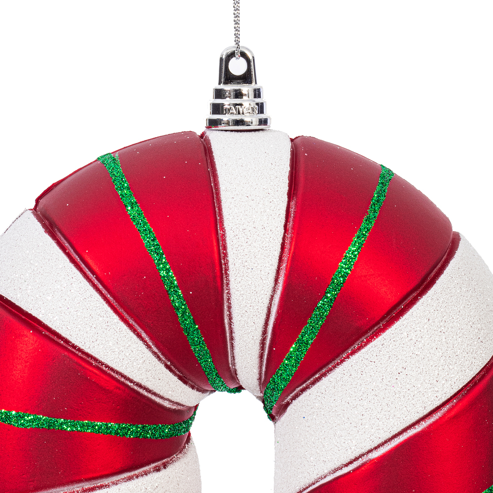 10" Red-White-Grn Thick Candy Cane