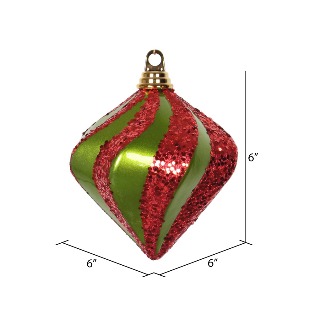 Vickerman Candy Glitter Swirl Diamond Ornament