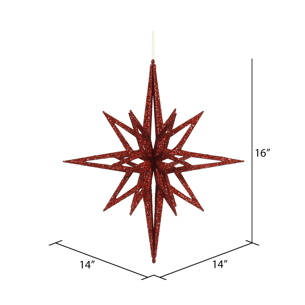 Vickerman 3D Glitter Star Ornament