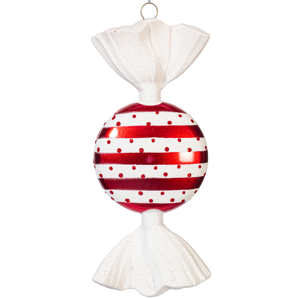 Vickerman 7" Assorted Flat Candy Glitter Ornaments 3/Pk