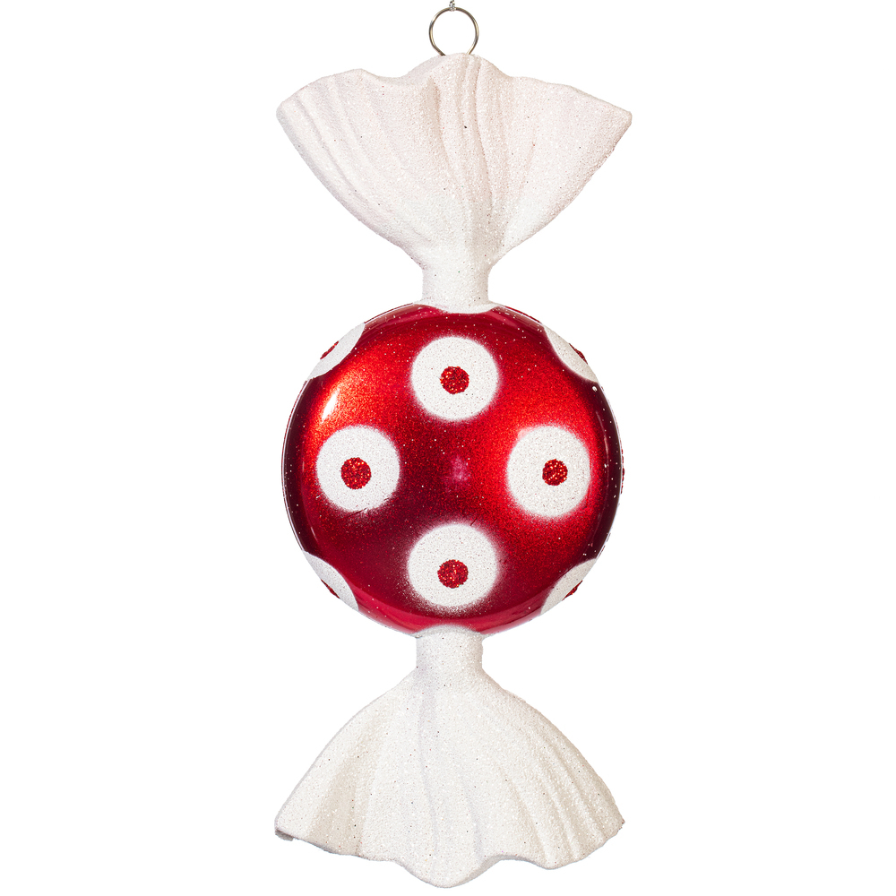 Vickerman 7" Assorted Flat Candy Glitter Ornaments 3/Pk