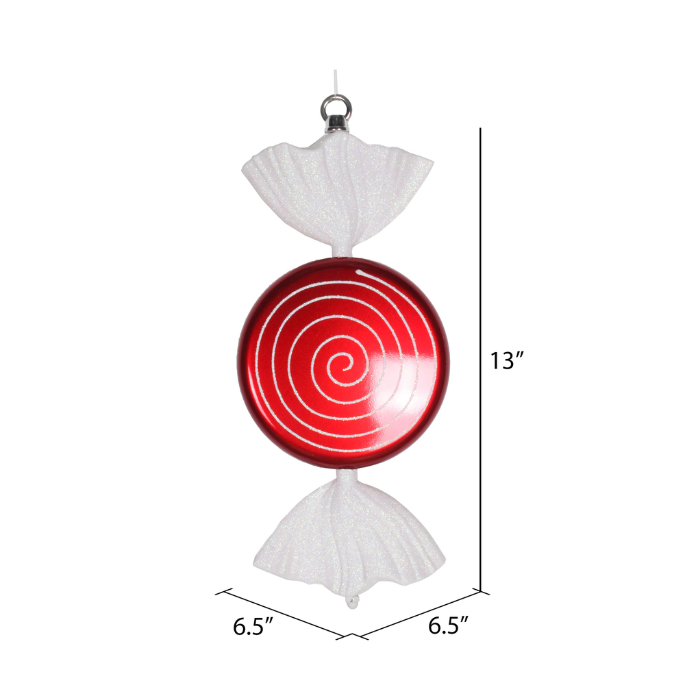 Vickerman Swirl Flat Candy Christmas Ornament