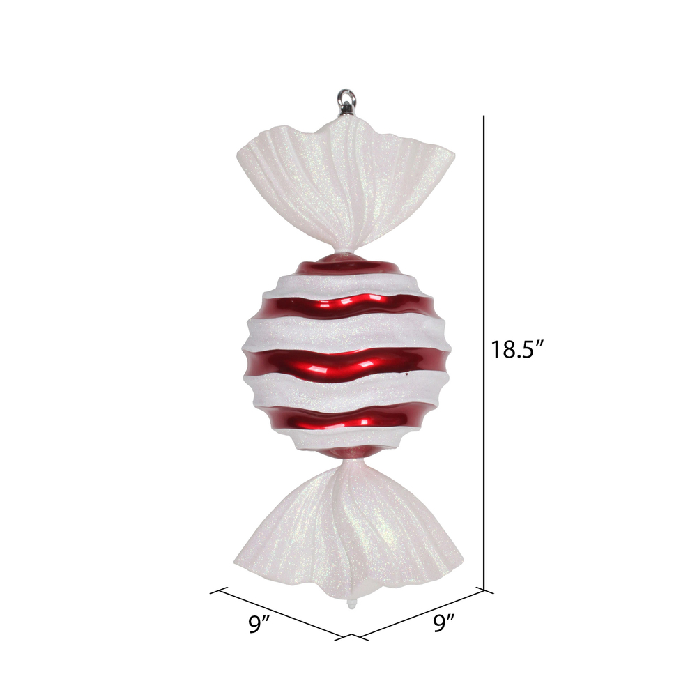 Vickerman 18.5" Striped Wave Candy Christmas Ornament
