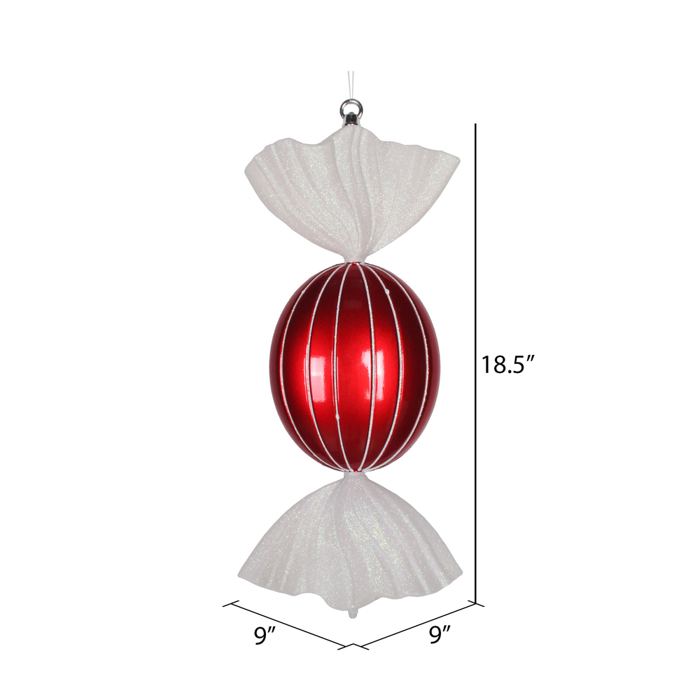 Vickerman 18.5" Oval Striped Candy Christmas Ornament 