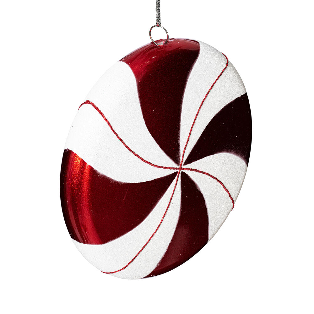 Vickerman 6" Flat Swirl Candy Ornament