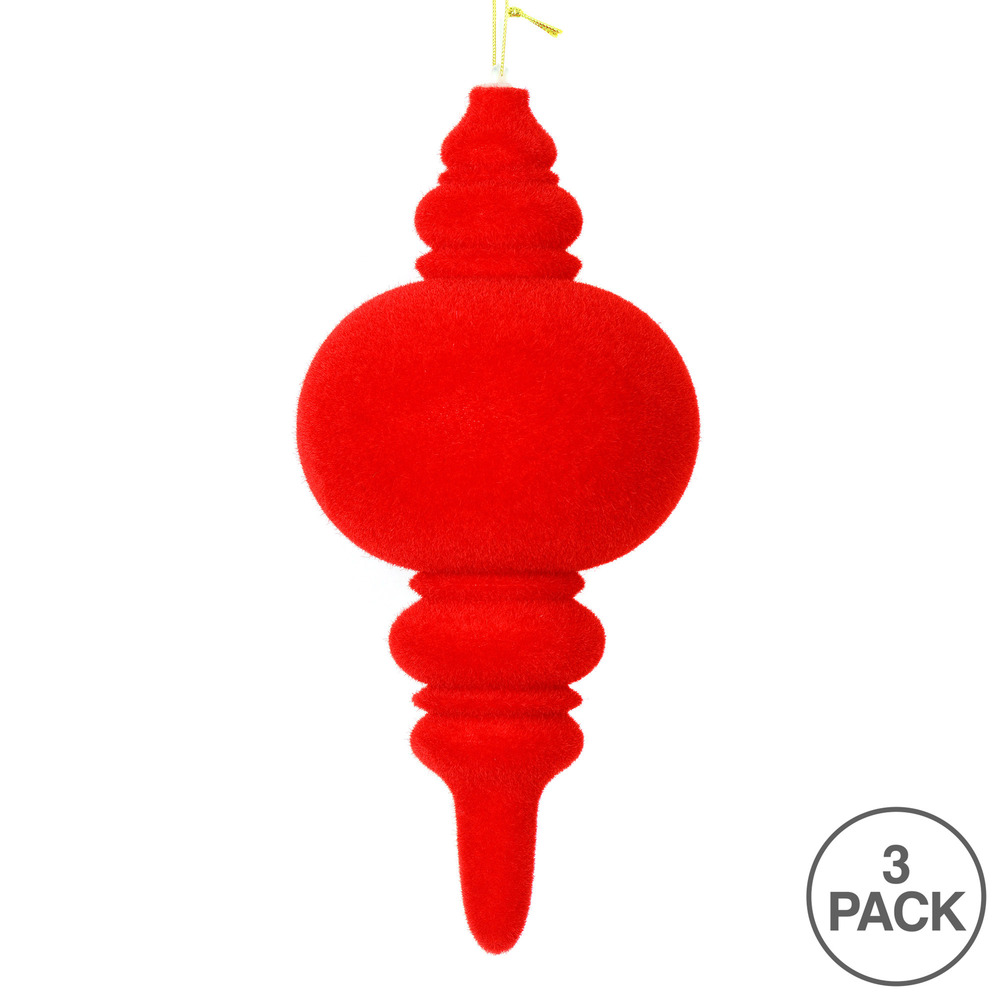 Vickerman 10" Flocked Finial Ornament