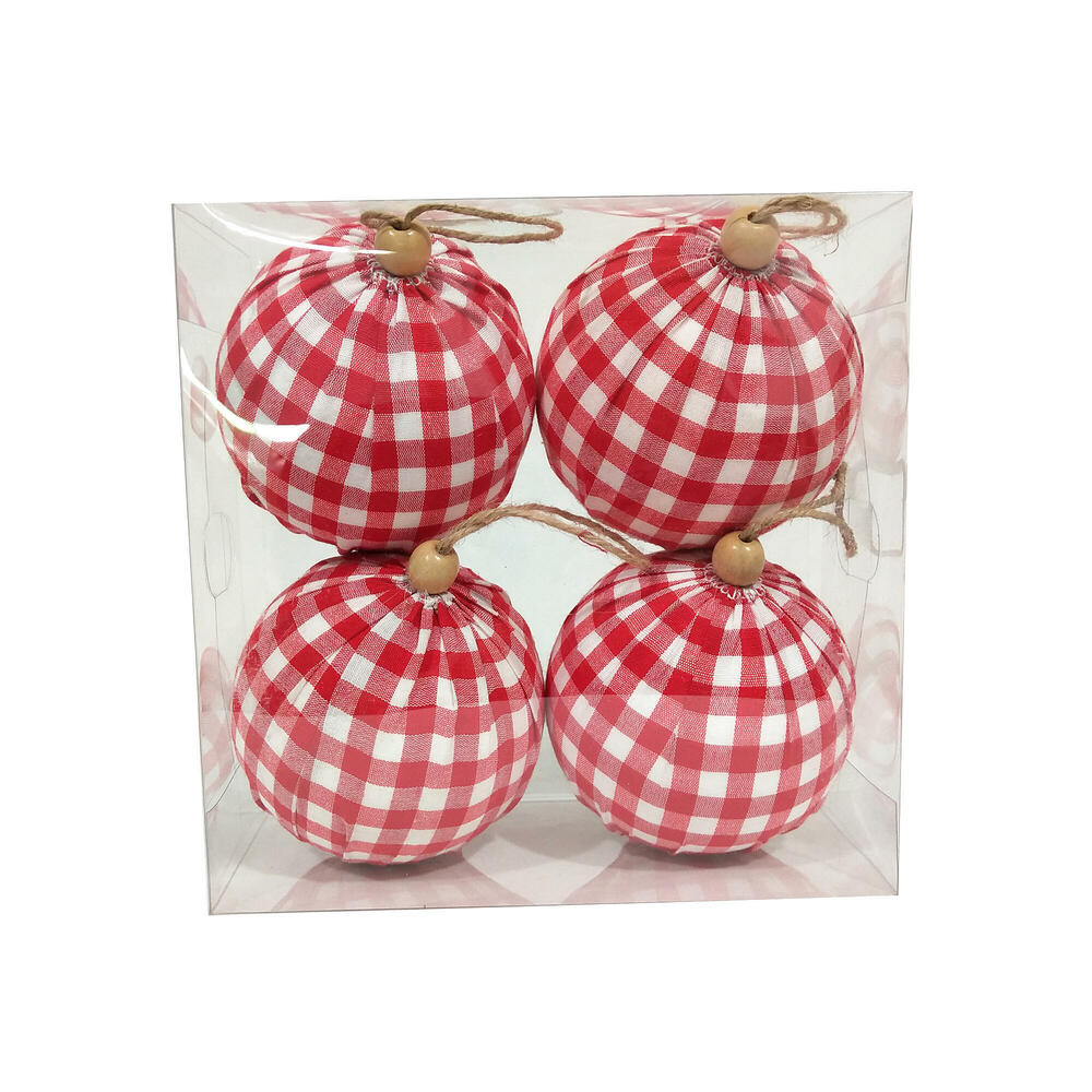 Vickerman Plaid Cloth Ball Ornament