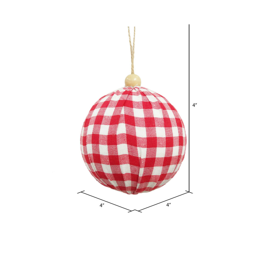 Vickerman Plaid Cloth Ball Ornament