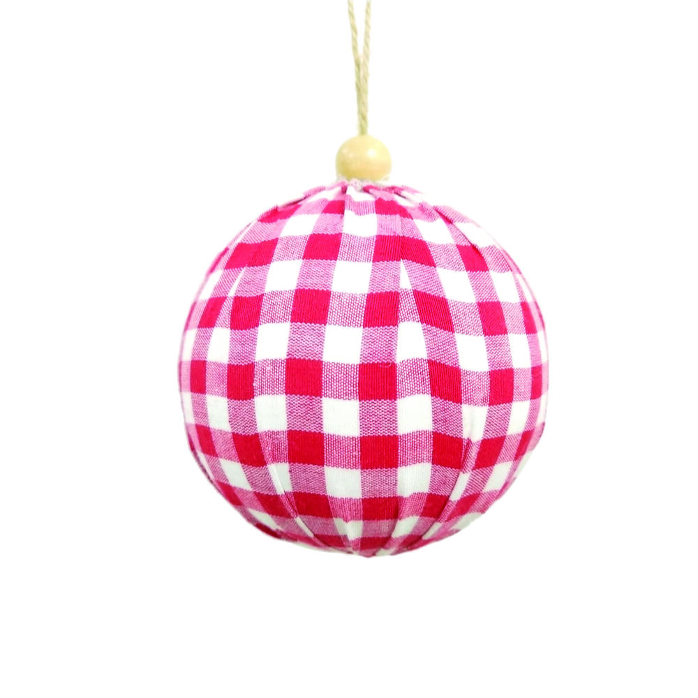 Vickerman Plaid Cloth Ball Ornament