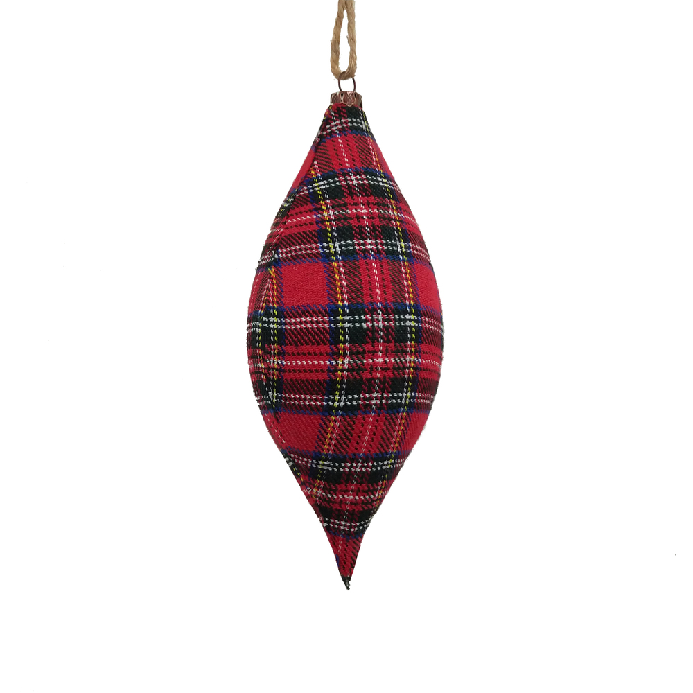 Vickerman Plaid Cloth Assorted Christmas Ornaments, 4/bag