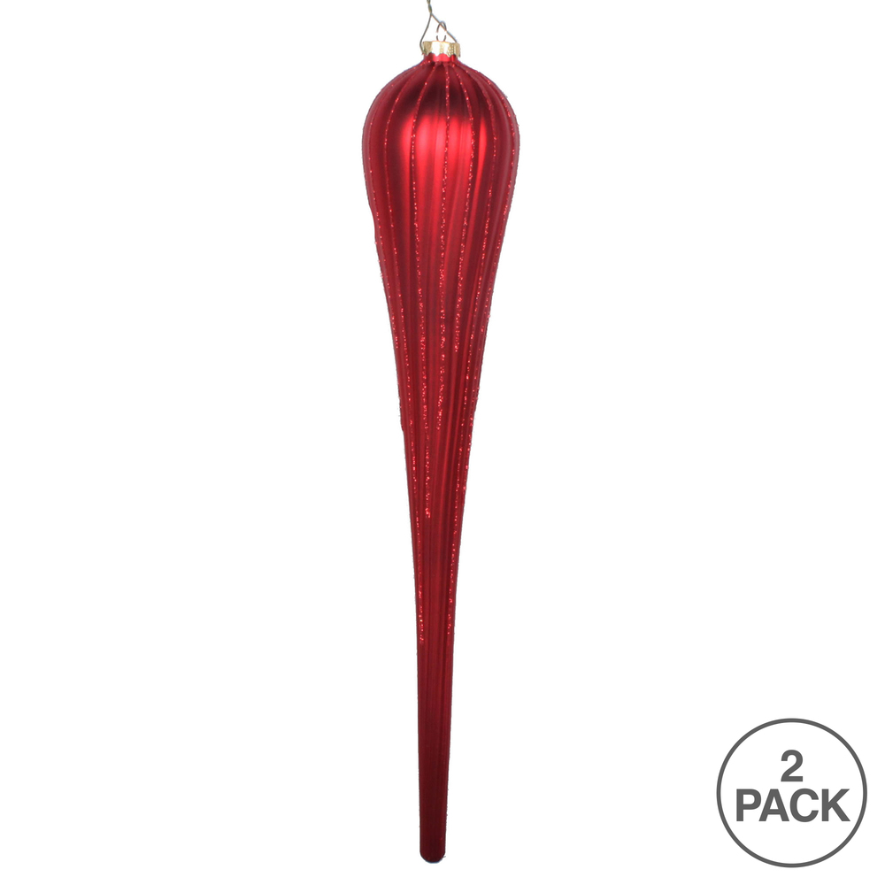 Vickerman Matte Glitter Drop Christmas Ornament