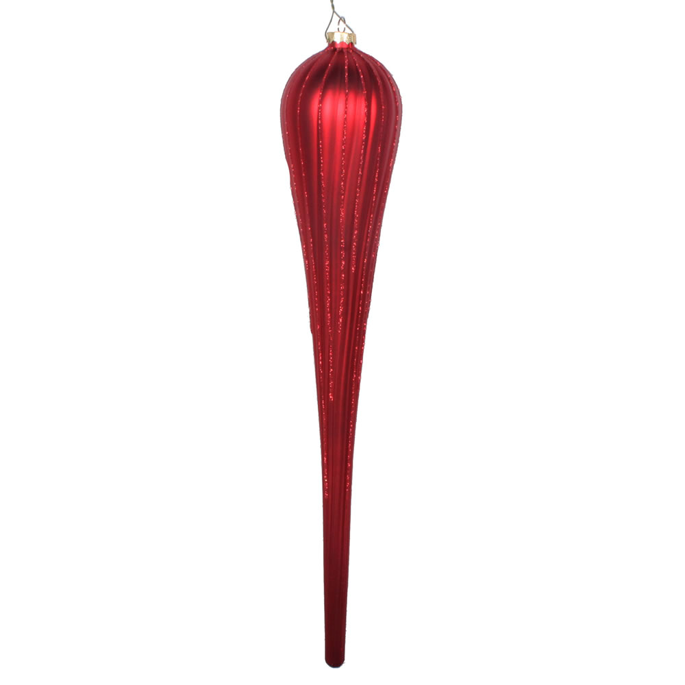 Vickerman Matte Glitter Drop Christmas Ornament