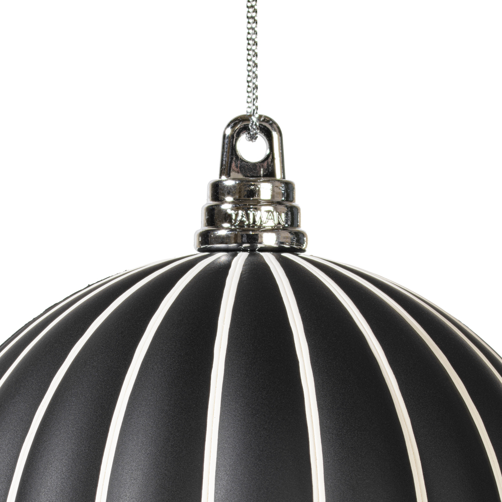 Vickerman White Black Matte Ball Ornament