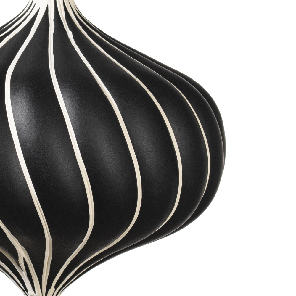 Vickerman White Black Matte Onion Ornament