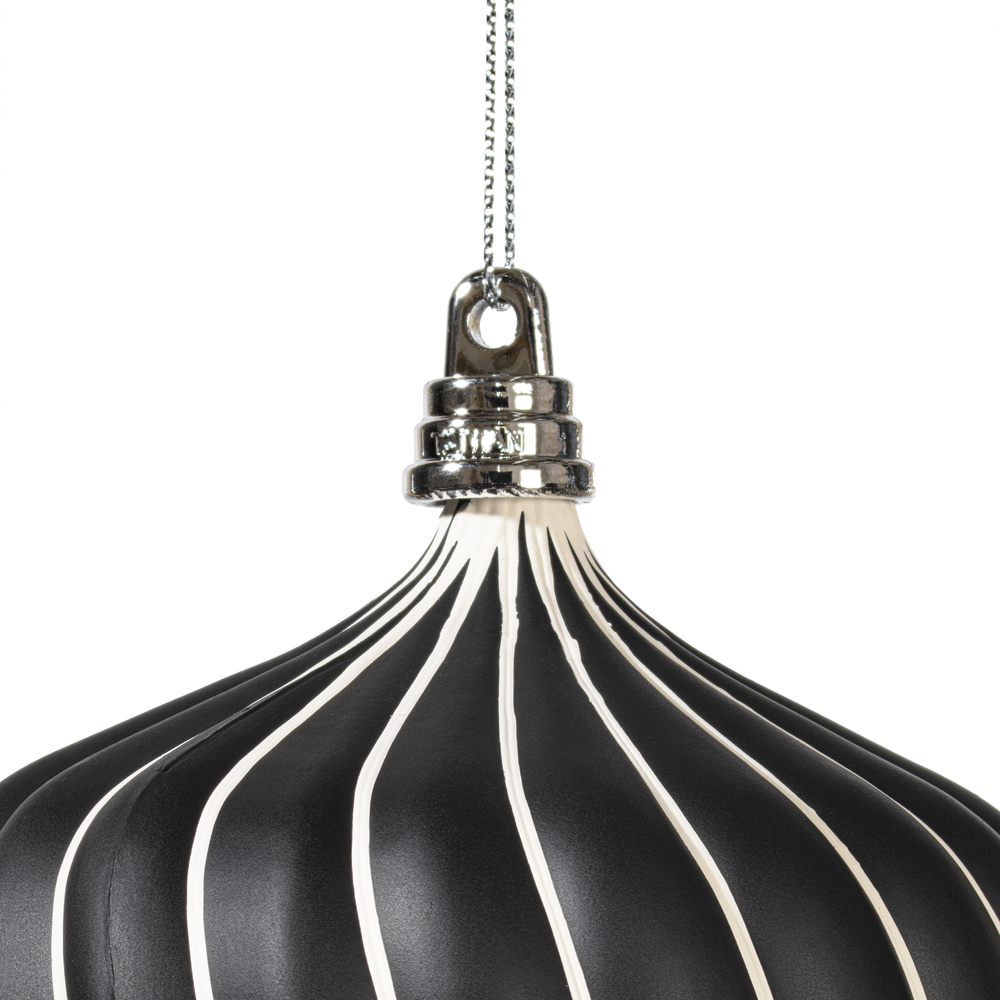 Vickerman White Black Matte Onion Ornament