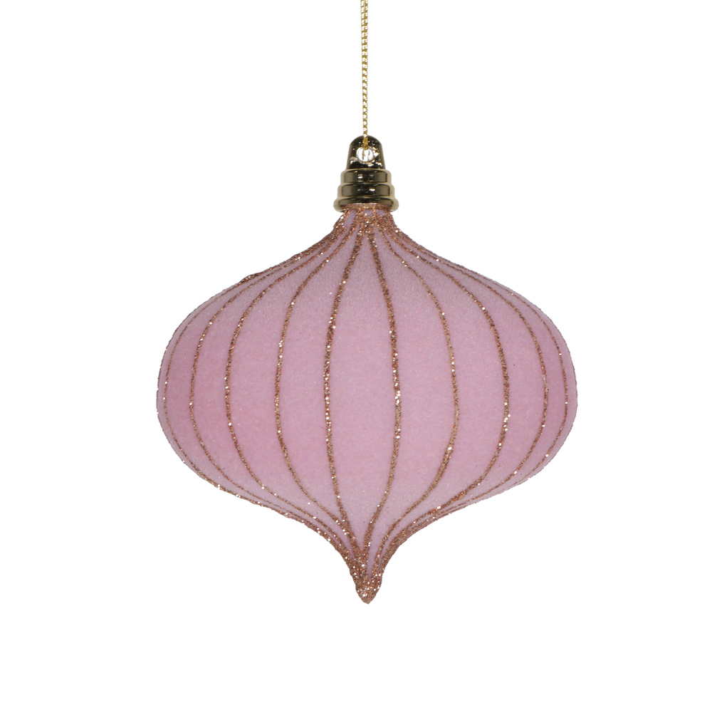 Vickerman 4" Onion Velvet Stripe Ornament