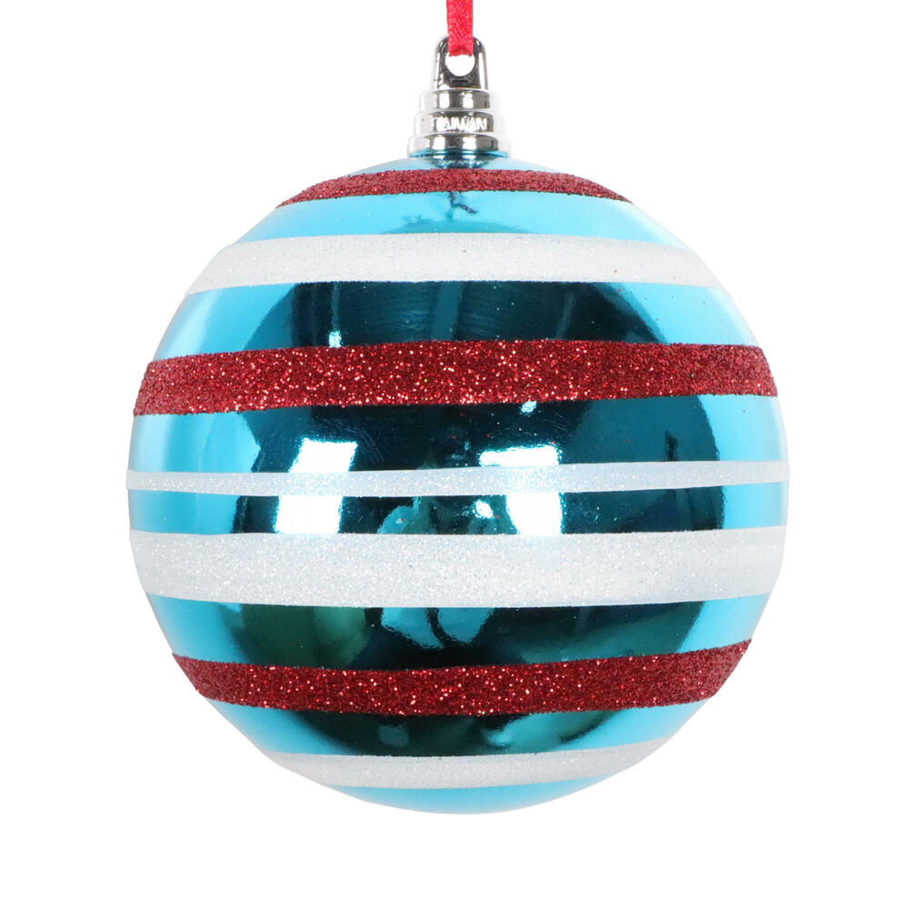 Turquoise/Red/White Glitter
