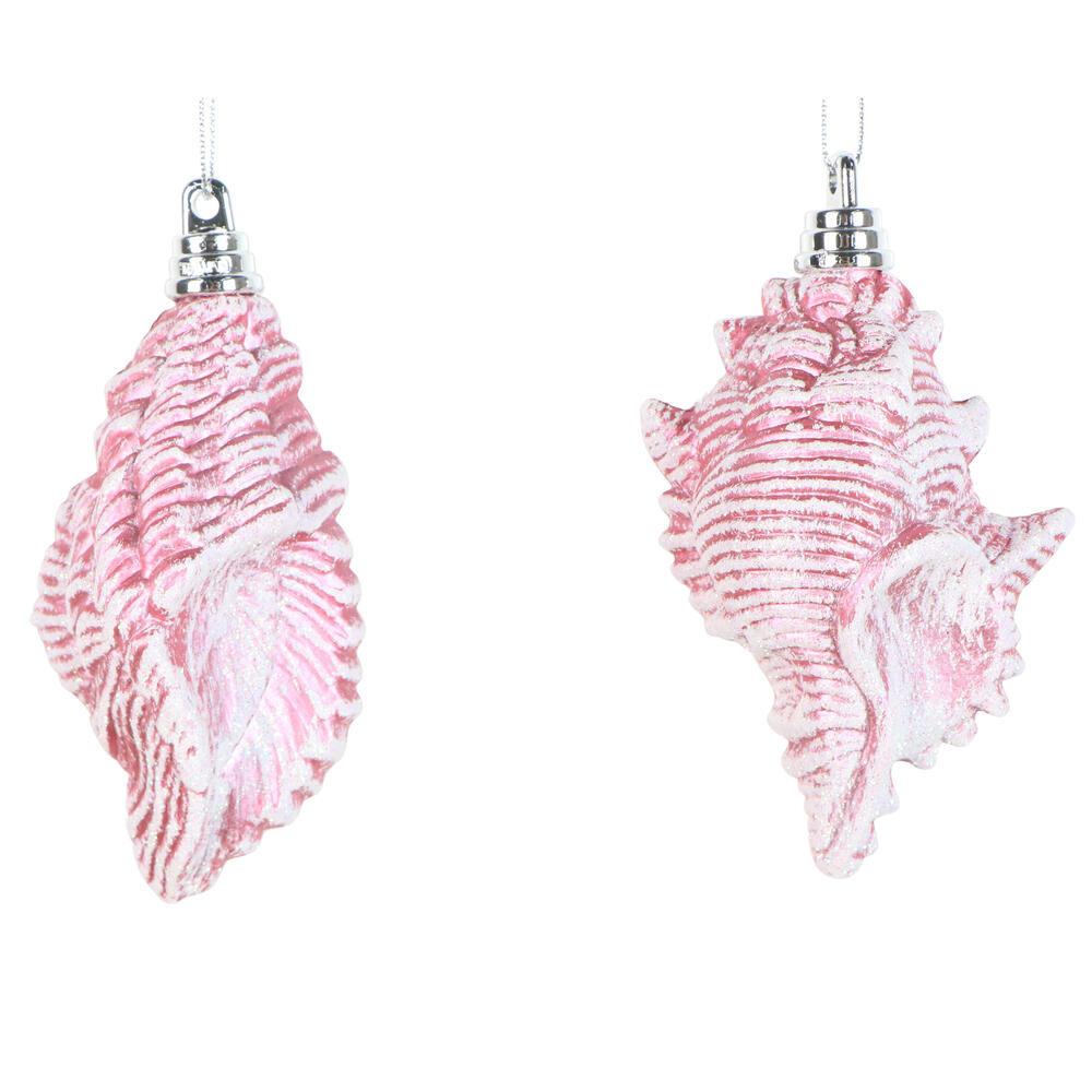 Vickerman 4" Conch Shell Glitter Ornament 4/Set