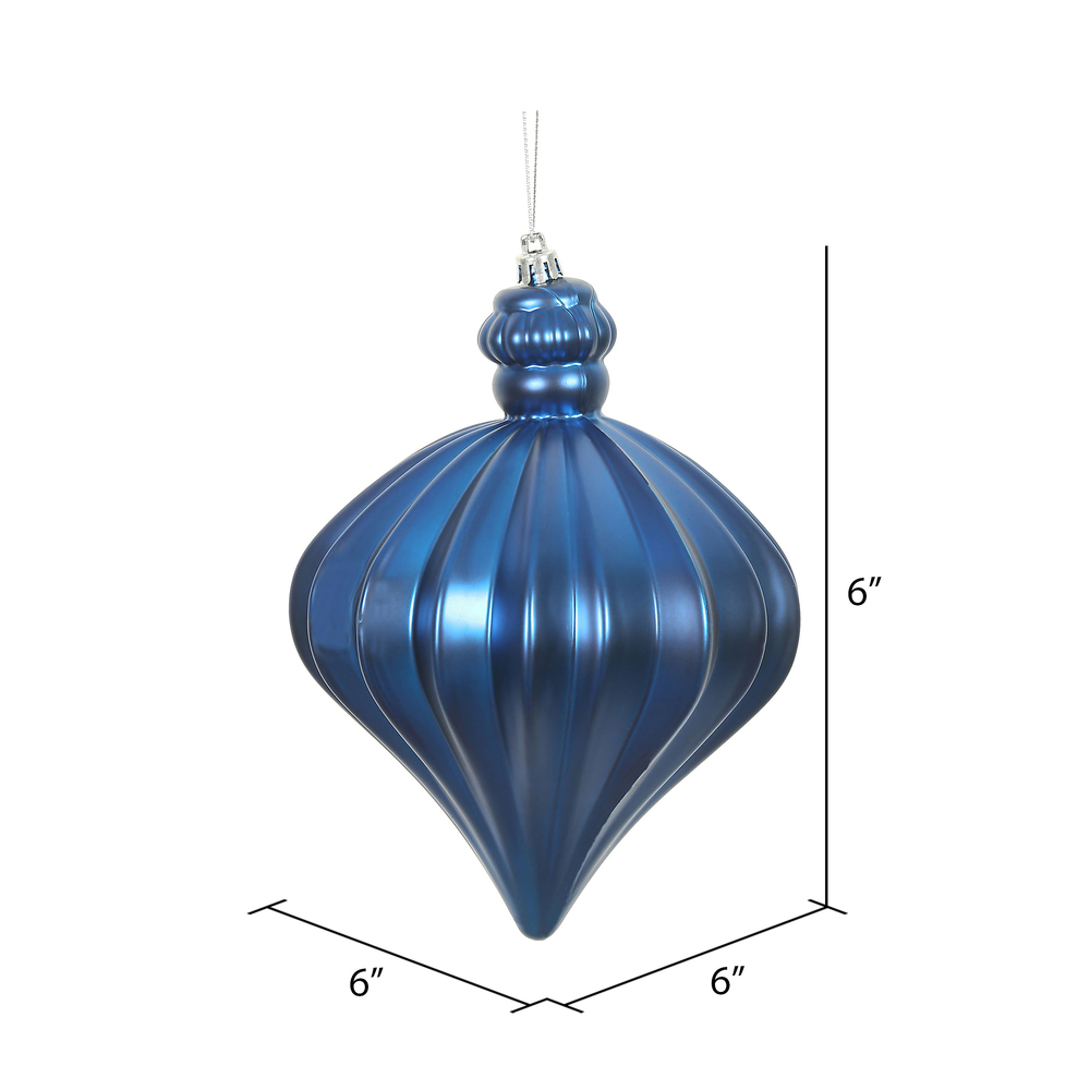Vickerman 6" Matte Onion Drop Christmas Ornament
