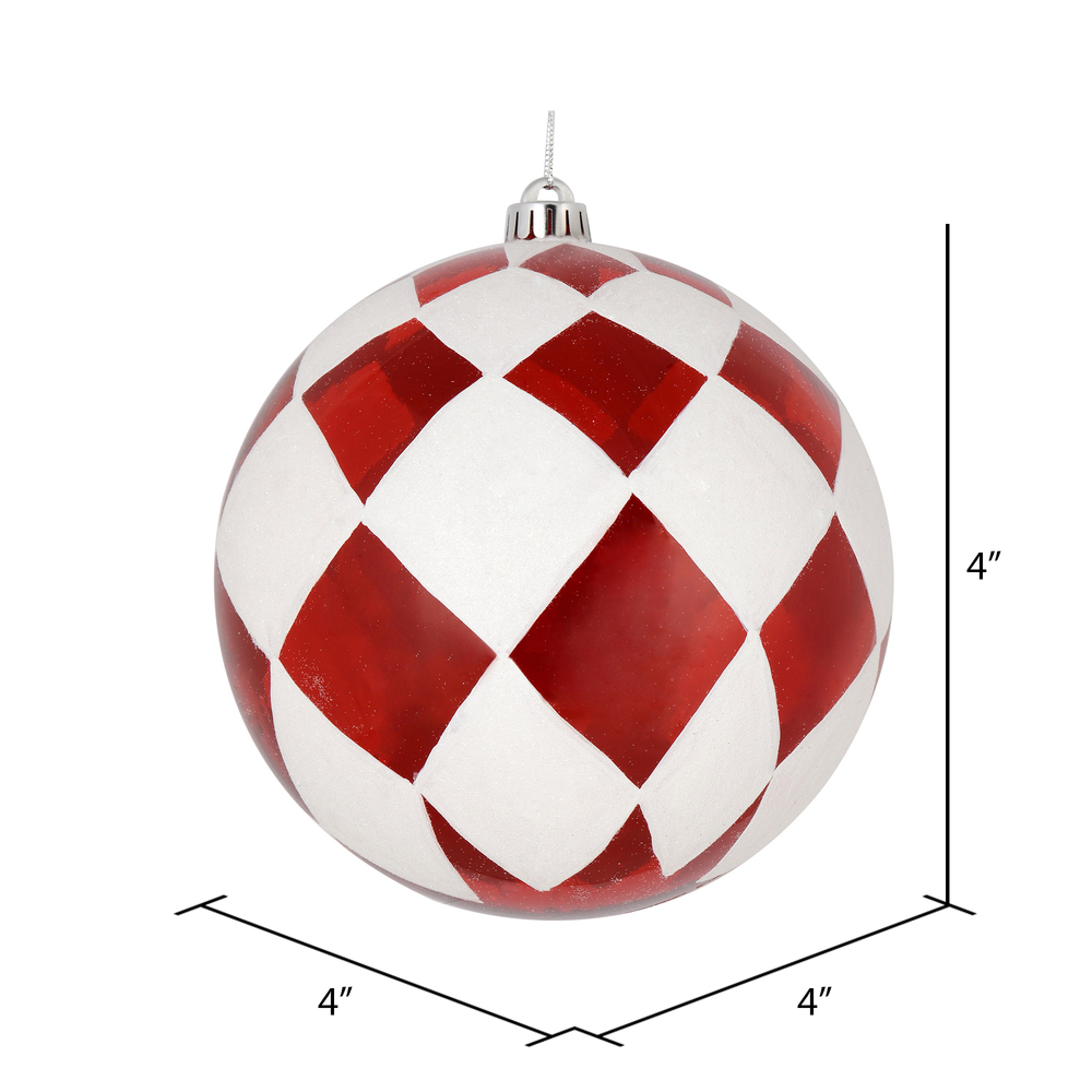 Vickerman Ball with White Diamond Glitter Christmas Ornament