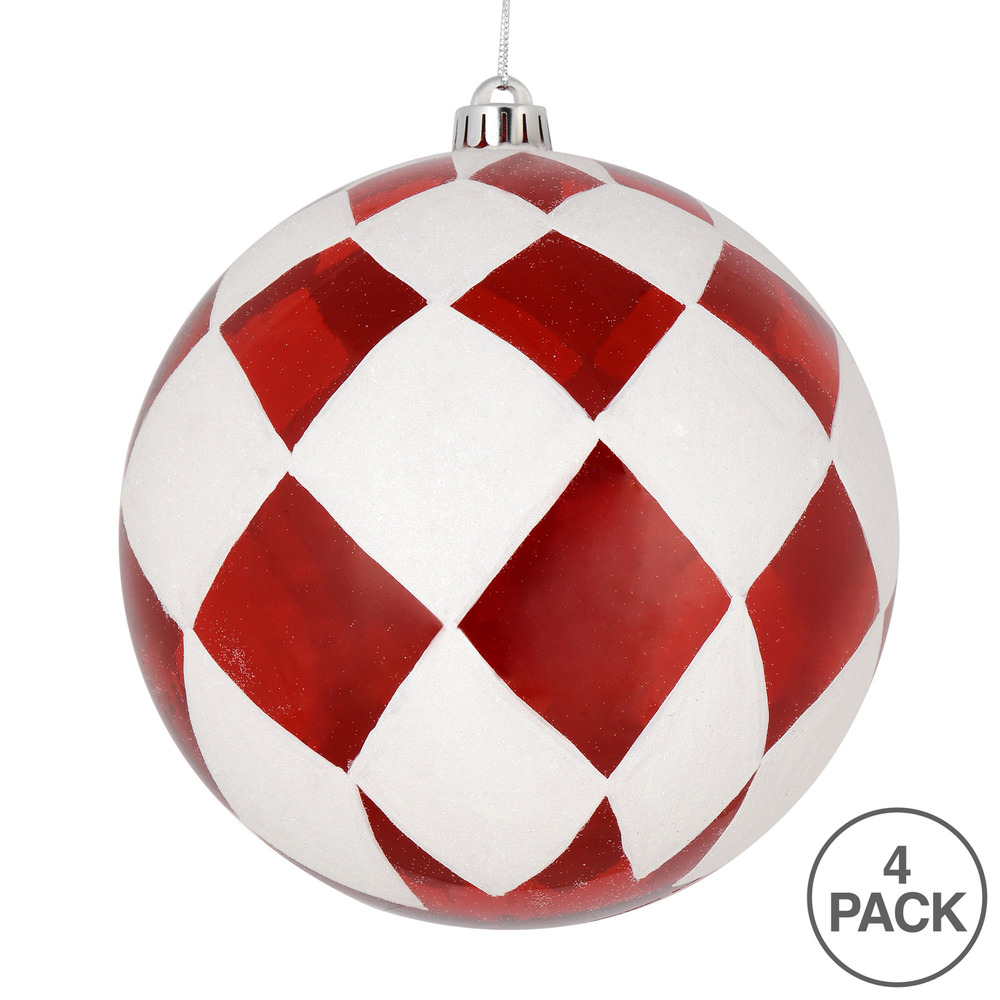 Vickerman Ball with White Diamond Glitter Christmas Ornament