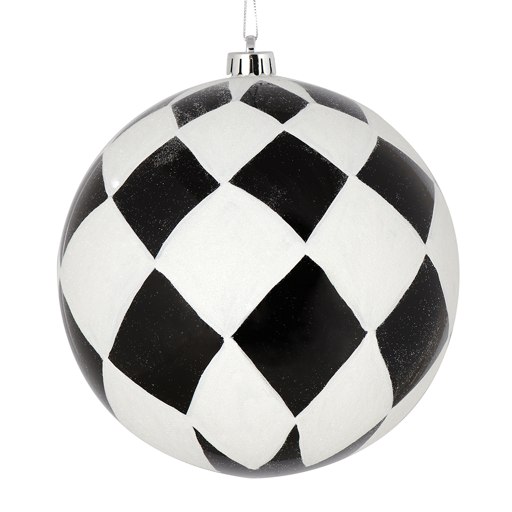 Vickerman Ball with White Diamond Glitter Christmas Ornament