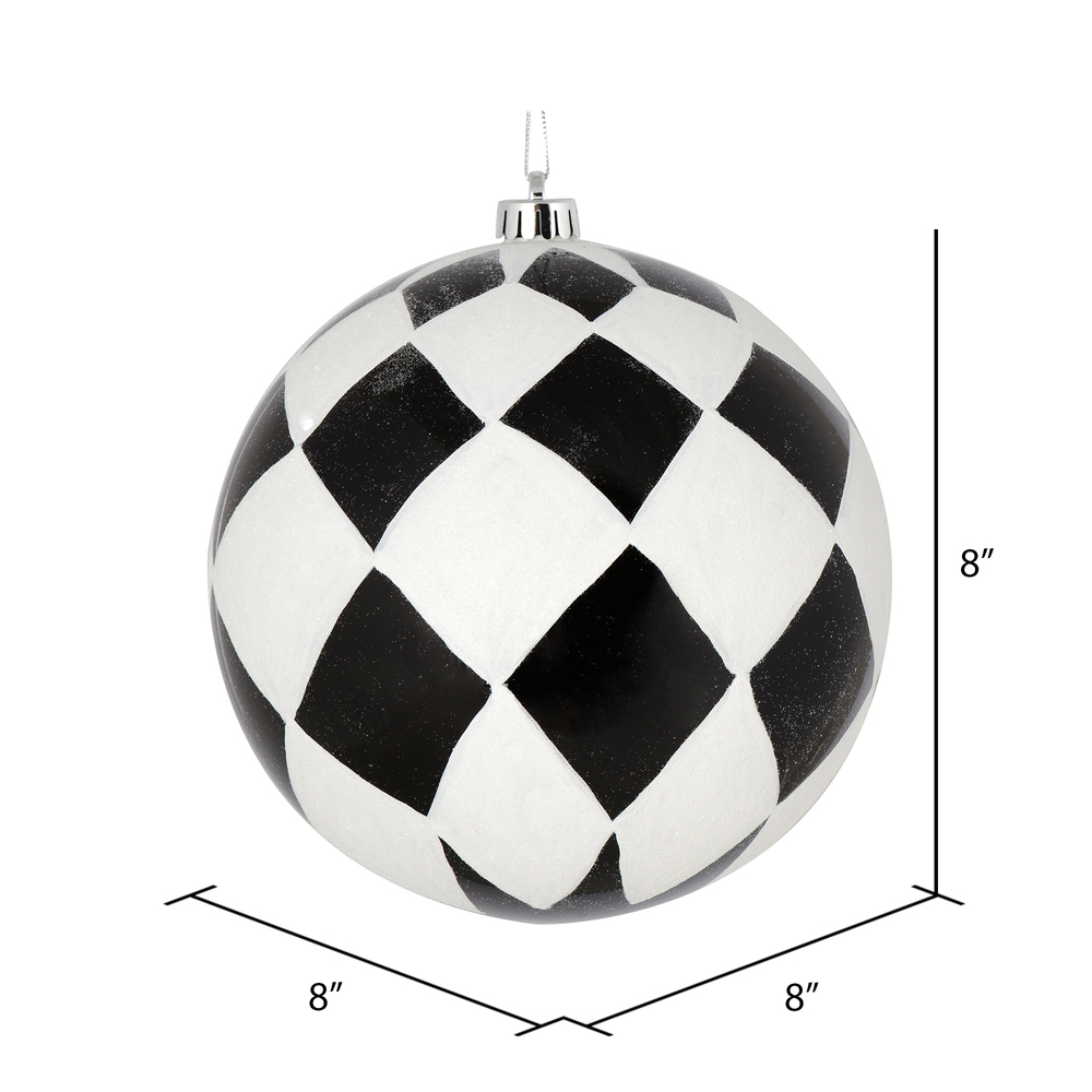 Vickerman Ball with White Diamond Glitter Christmas Ornament