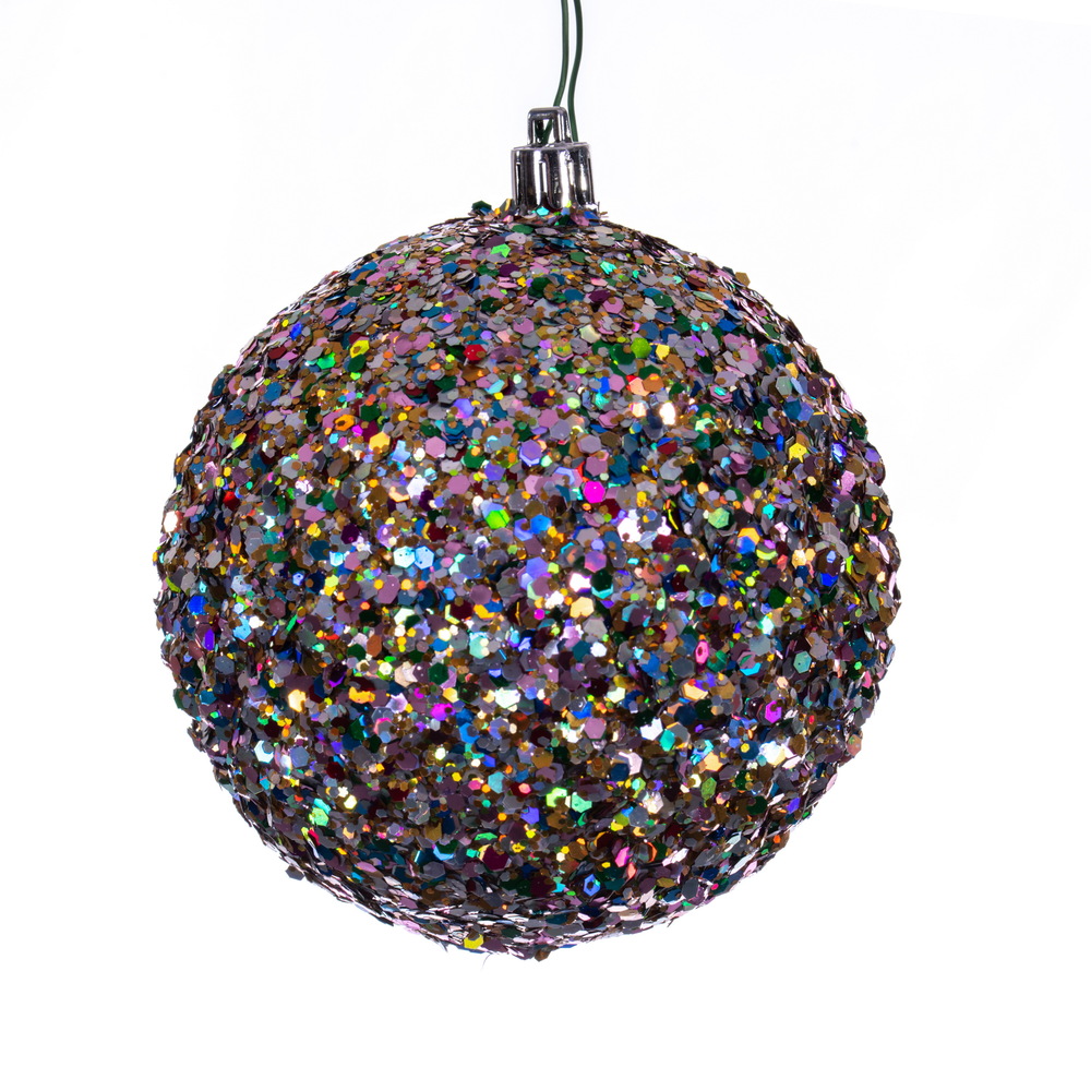Vickerman Multi-color Durian Sequin Glitter Ball Ornament