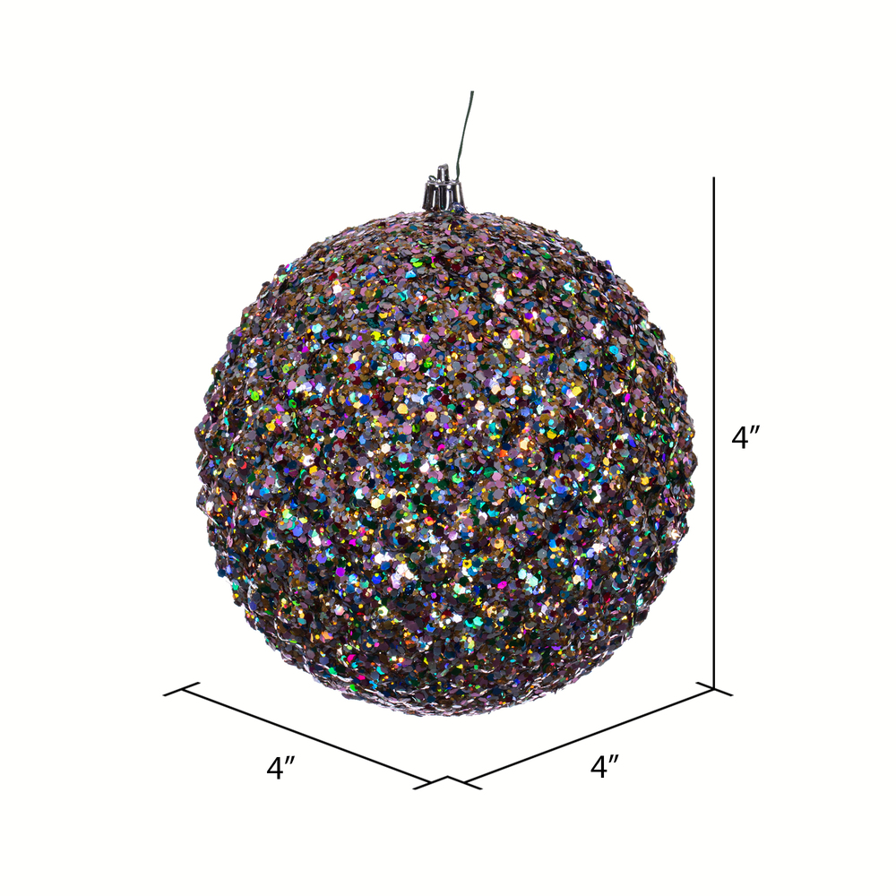 Vickerman Multi-color Durian Sequin Glitter Ball Ornament
