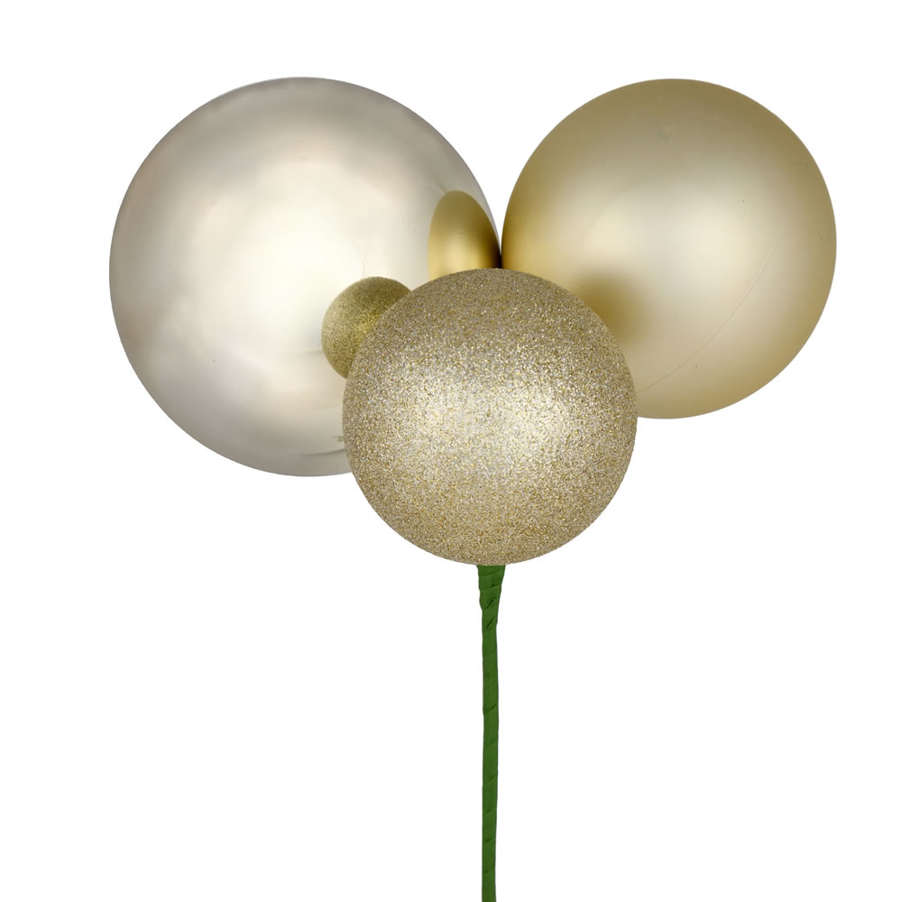 Vickerman 18" Ball Ornament Christmas Pick, 2 per Bag