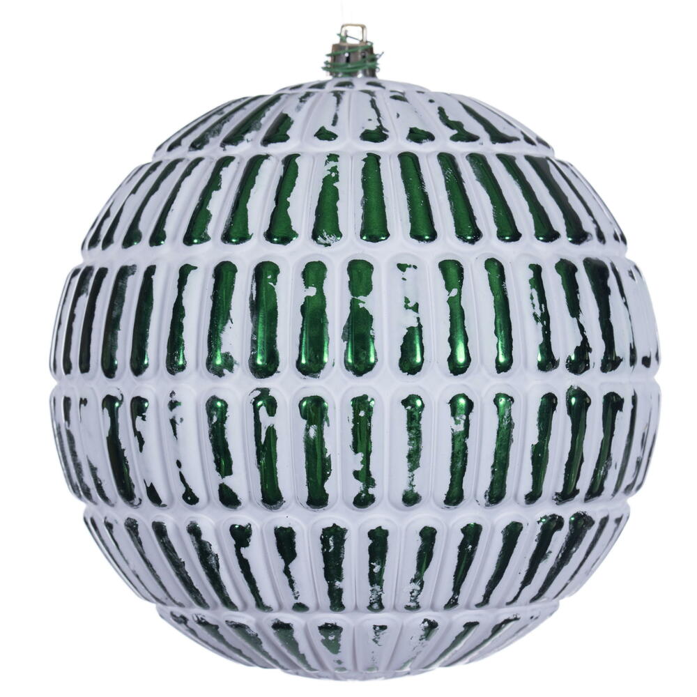 Vickerman Etch Line White Brush Ornament