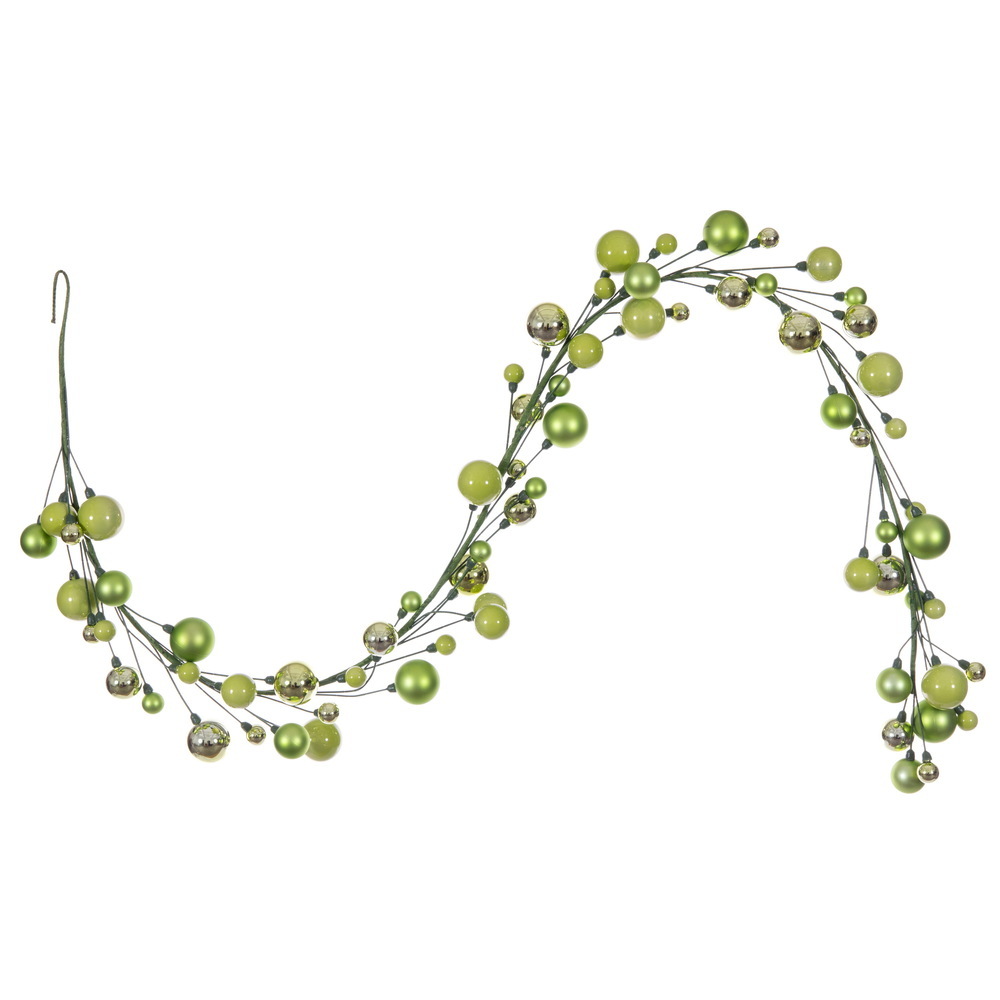 Vickerman 6' Matte Shiny Pearl Ball Garland 1-2"