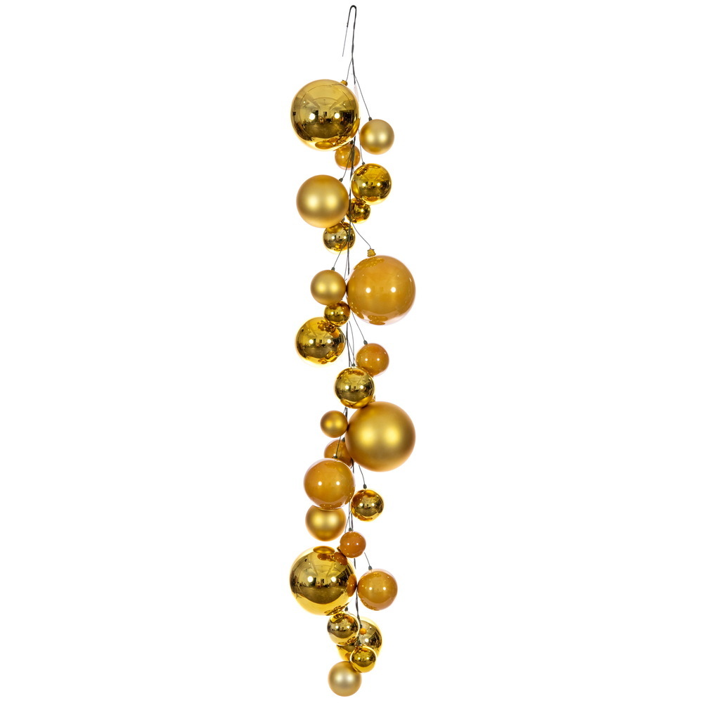6' Matte Shiny Pearl Ball Garland 4-6"