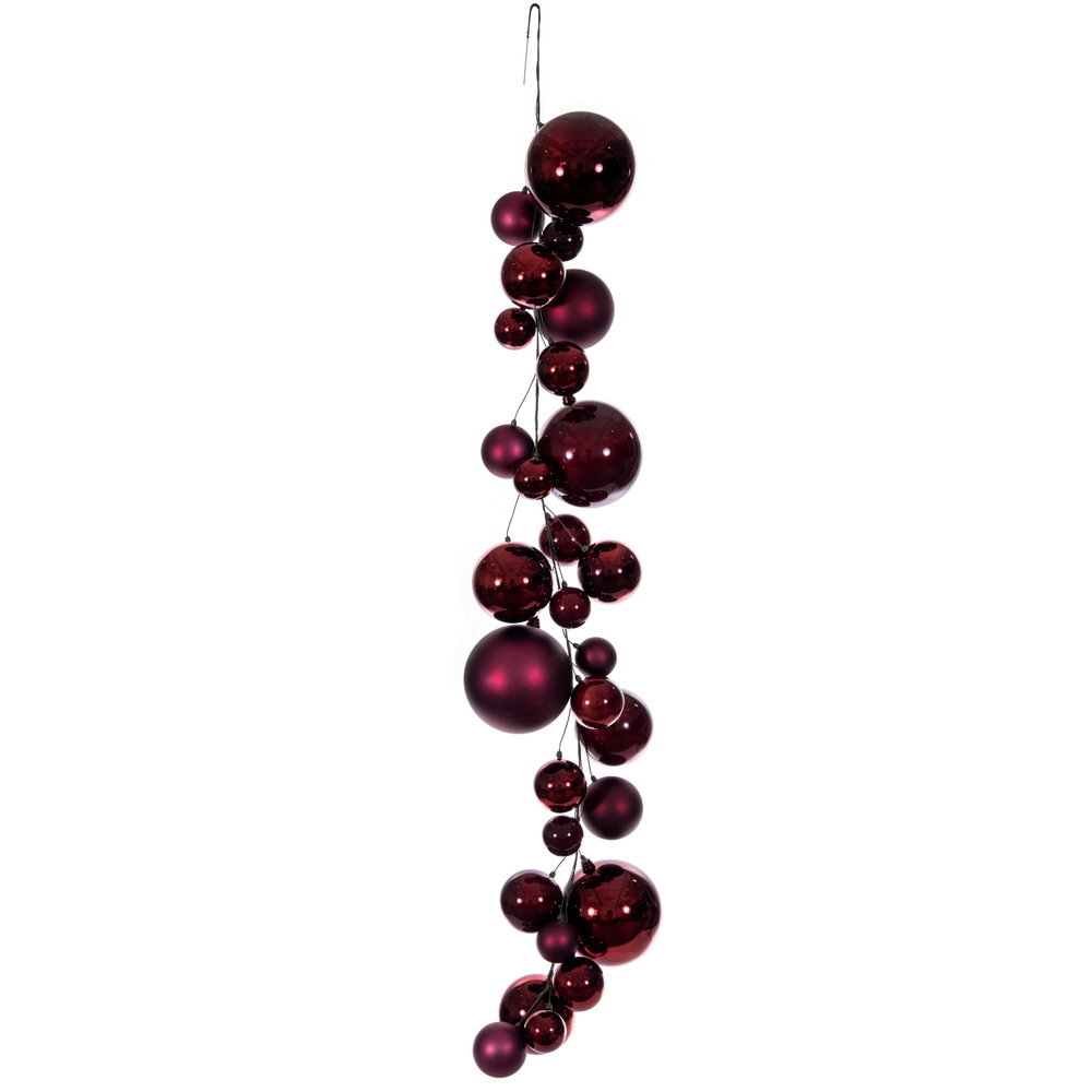 6' Matte Shiny Pearl Ball Garland 4-6"