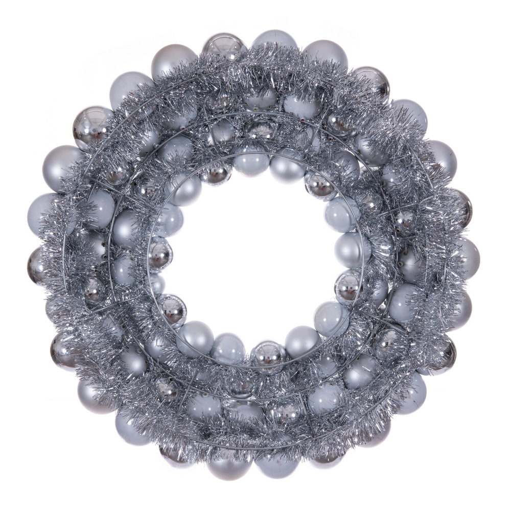 28" Matte Shiny Pearl Ball Wreath UV