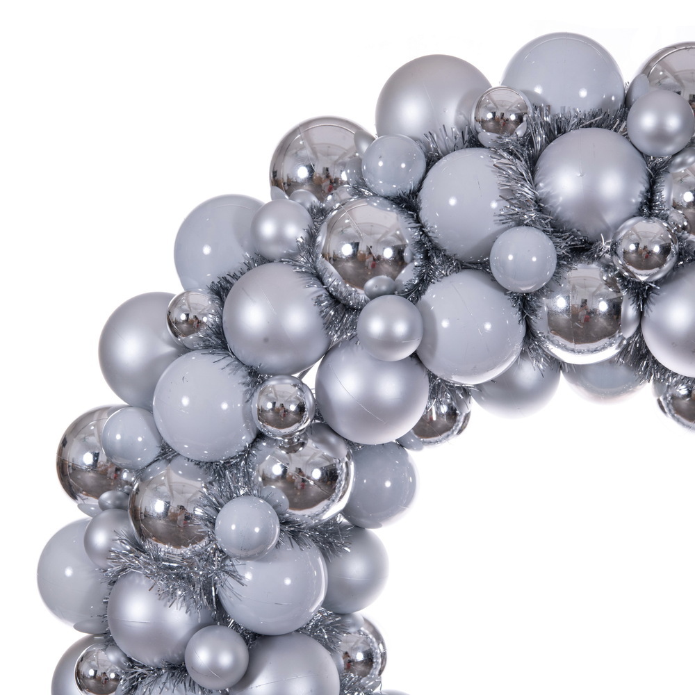 28" Matte Shiny Pearl Ball Wreath UV