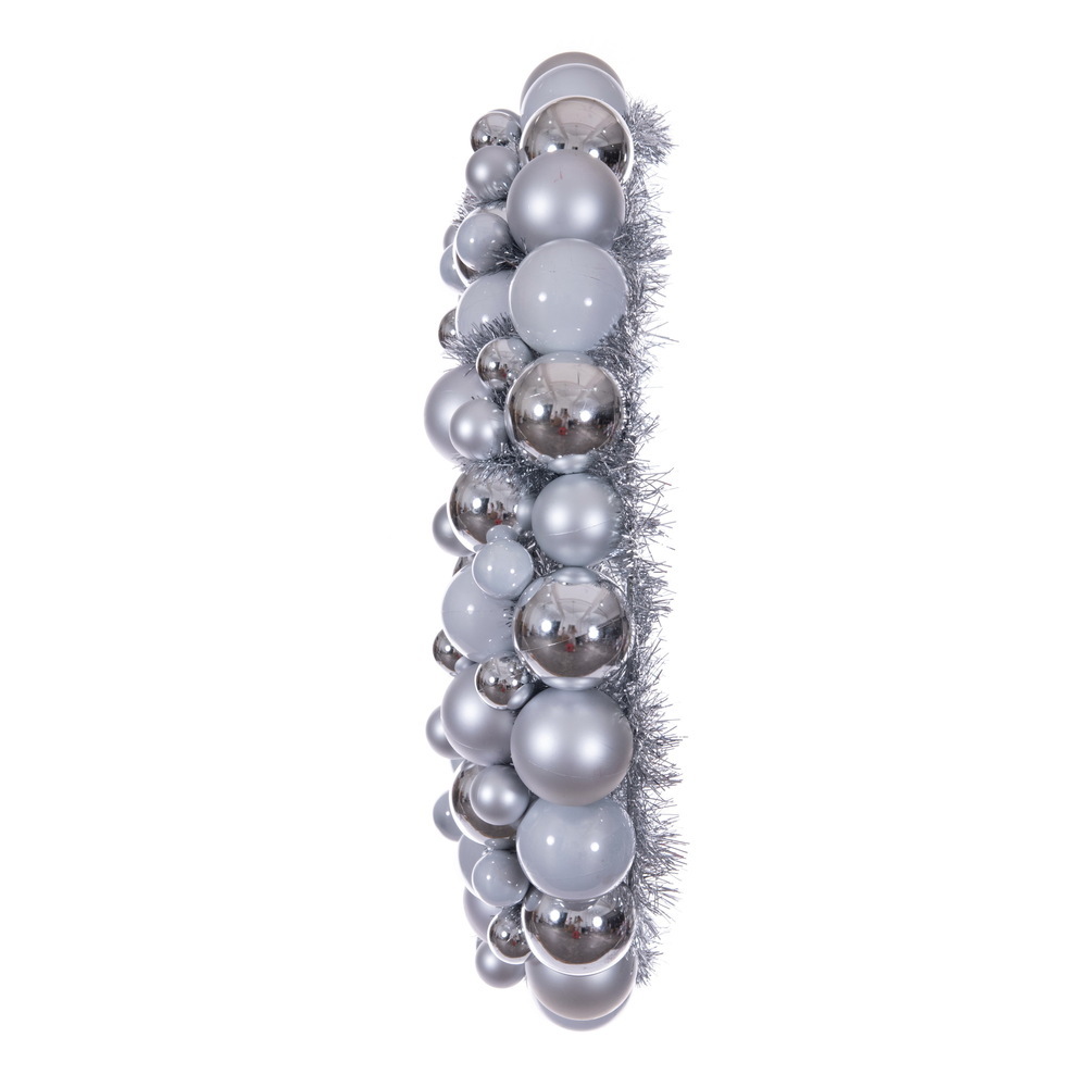 28" Matte Shiny Pearl Ball Wreath UV