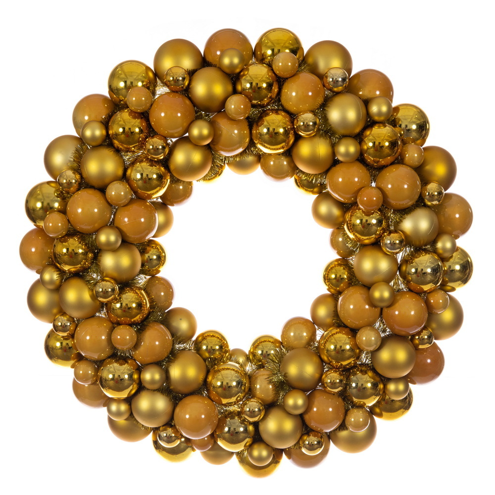 28" Matte Shiny Pearl Ball Wreath UV