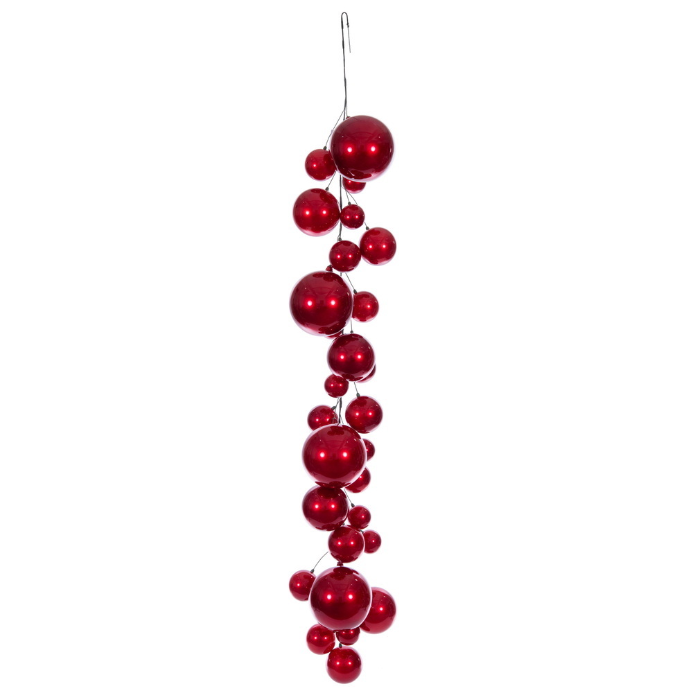 6' Red Candy Ball Branch Garland