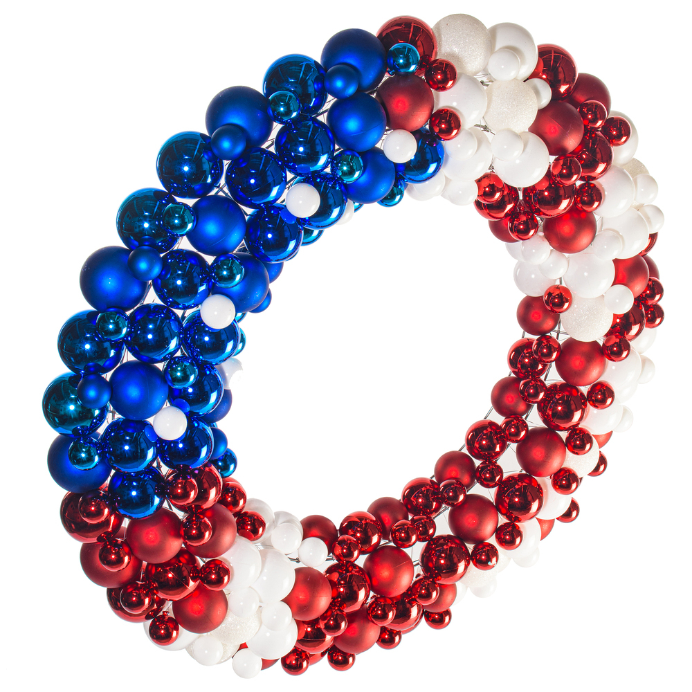 Vickerman Red/White/Blue Matte Shiny Glitter Wreath UV