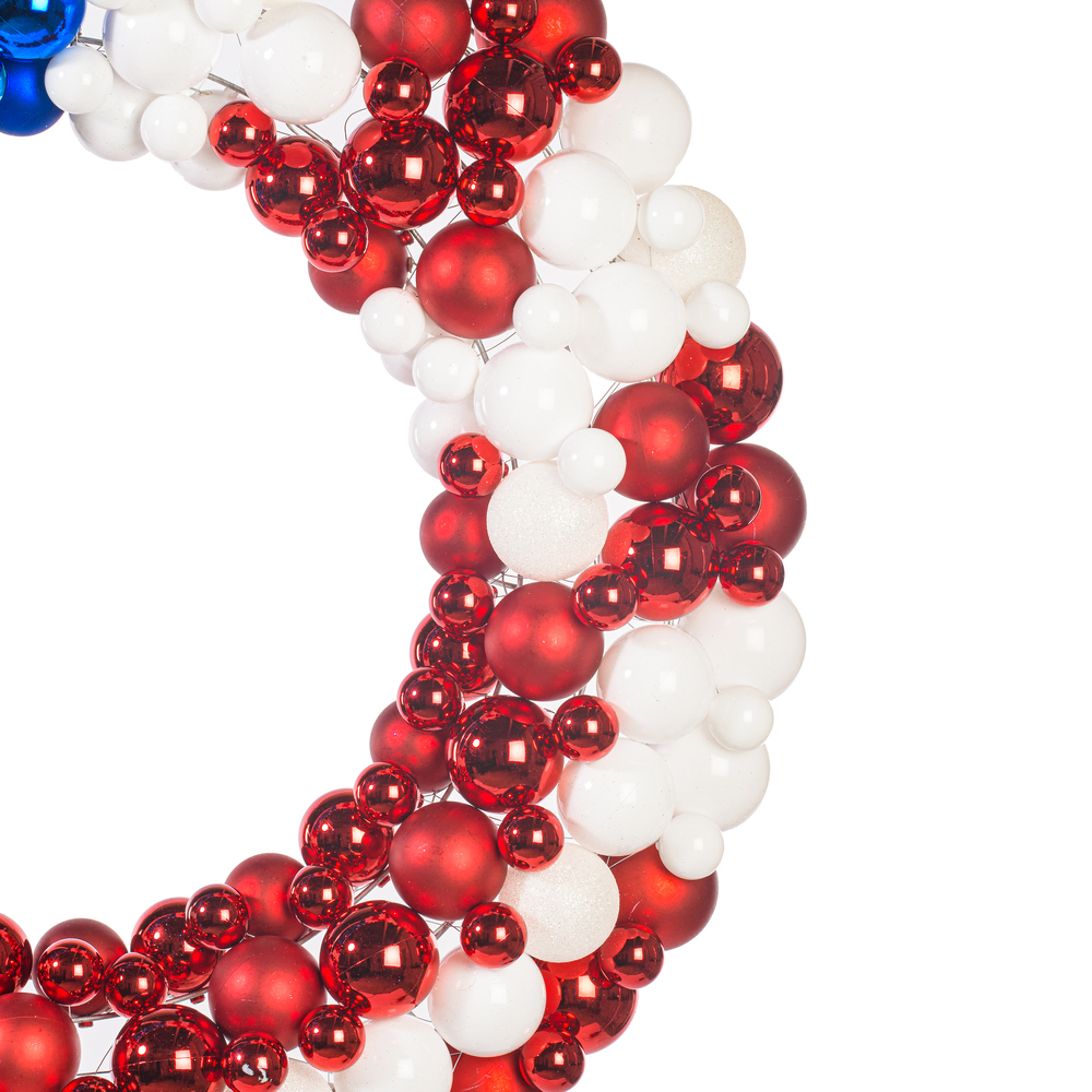 Vickerman Red/White/Blue Matte Shiny Glitter Wreath UV