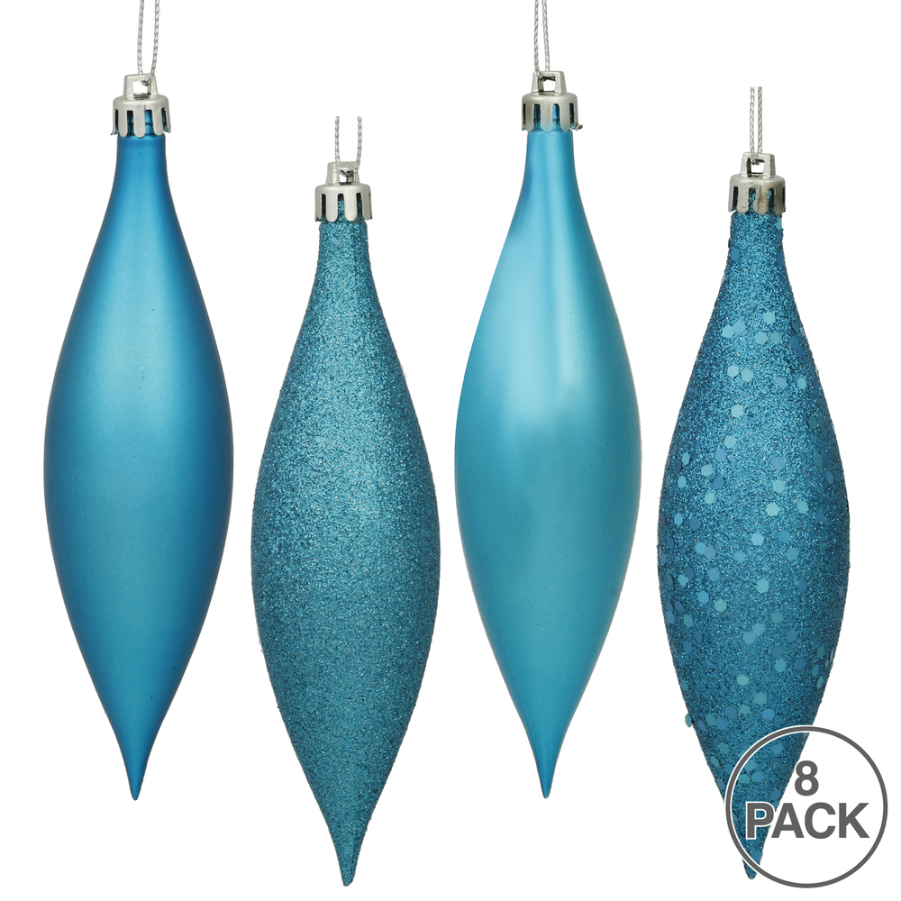 Vickerman Four-Finish Finial Drop Christmas Ornament