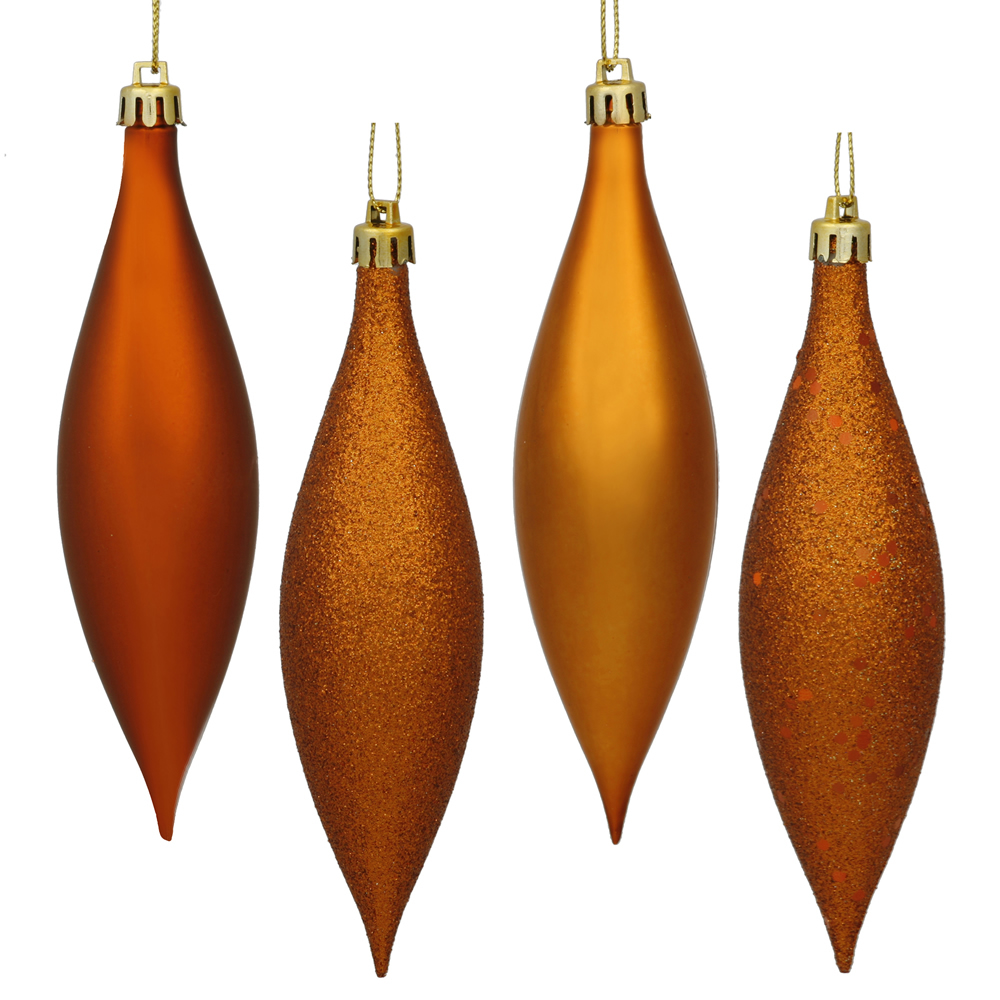 Vickerman Four-Finish Finial Drop Christmas Ornament